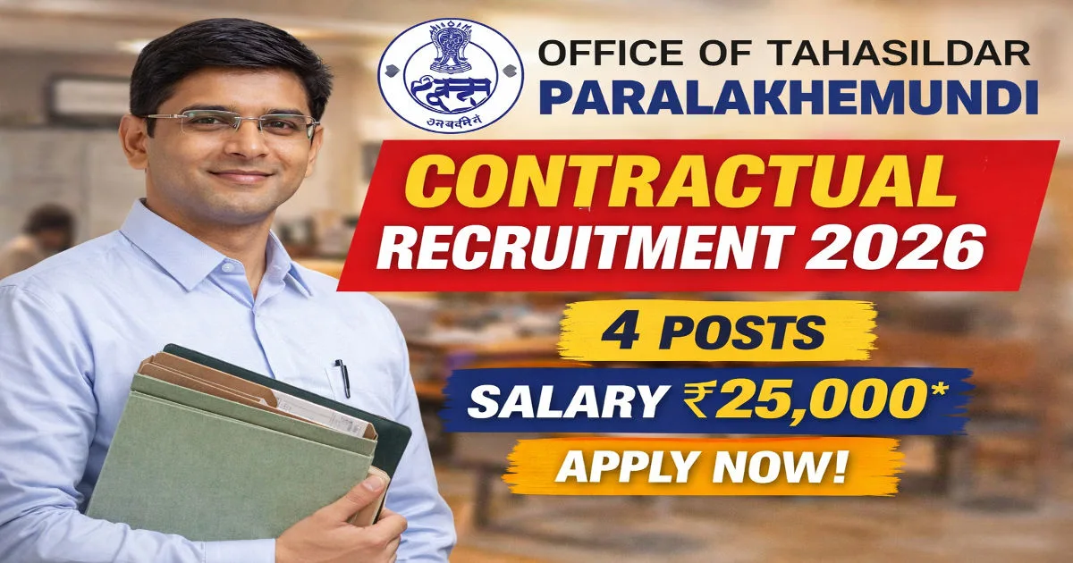Odisha Govt Job 2026: Tahasildar-cum-CALA Vacancy (4 Posts) - Odisha Govt Job 2026