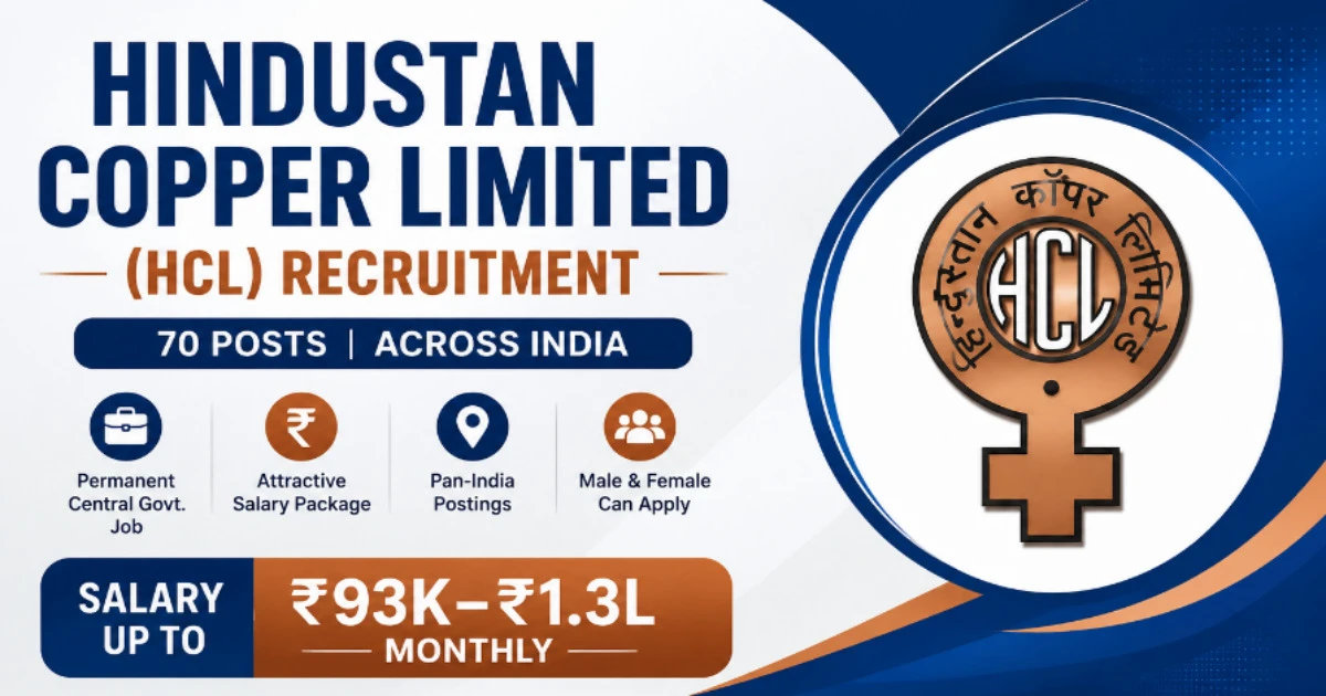 Hindustan Copper Limited Recruitment 2026 | Salary Up To ₹93K–₹1.3L Monthly