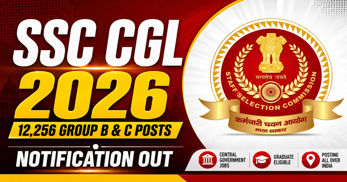 SSC CGL Vacancy 2026: 12,256 Group B & Group C Posts Notification Released