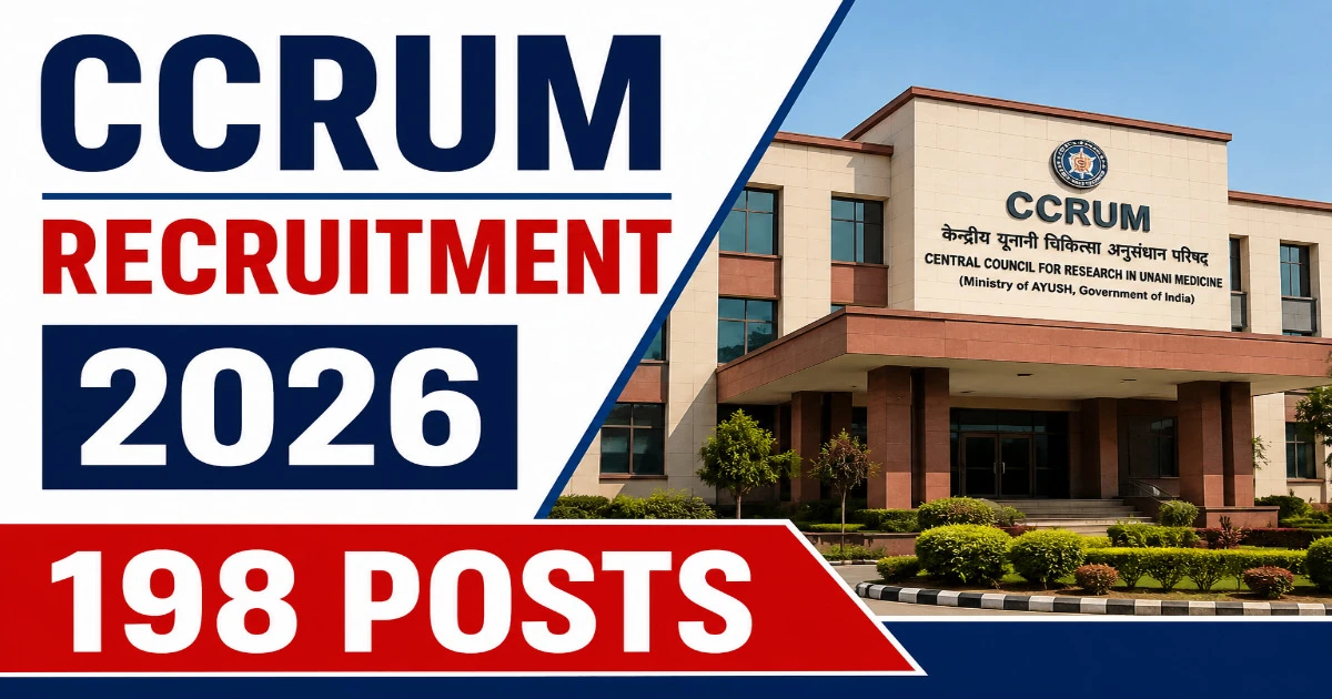 Latest CCRUM Vacancy 2026 for LDC, UDC, MTS, Driver, Nurse & Research Officer