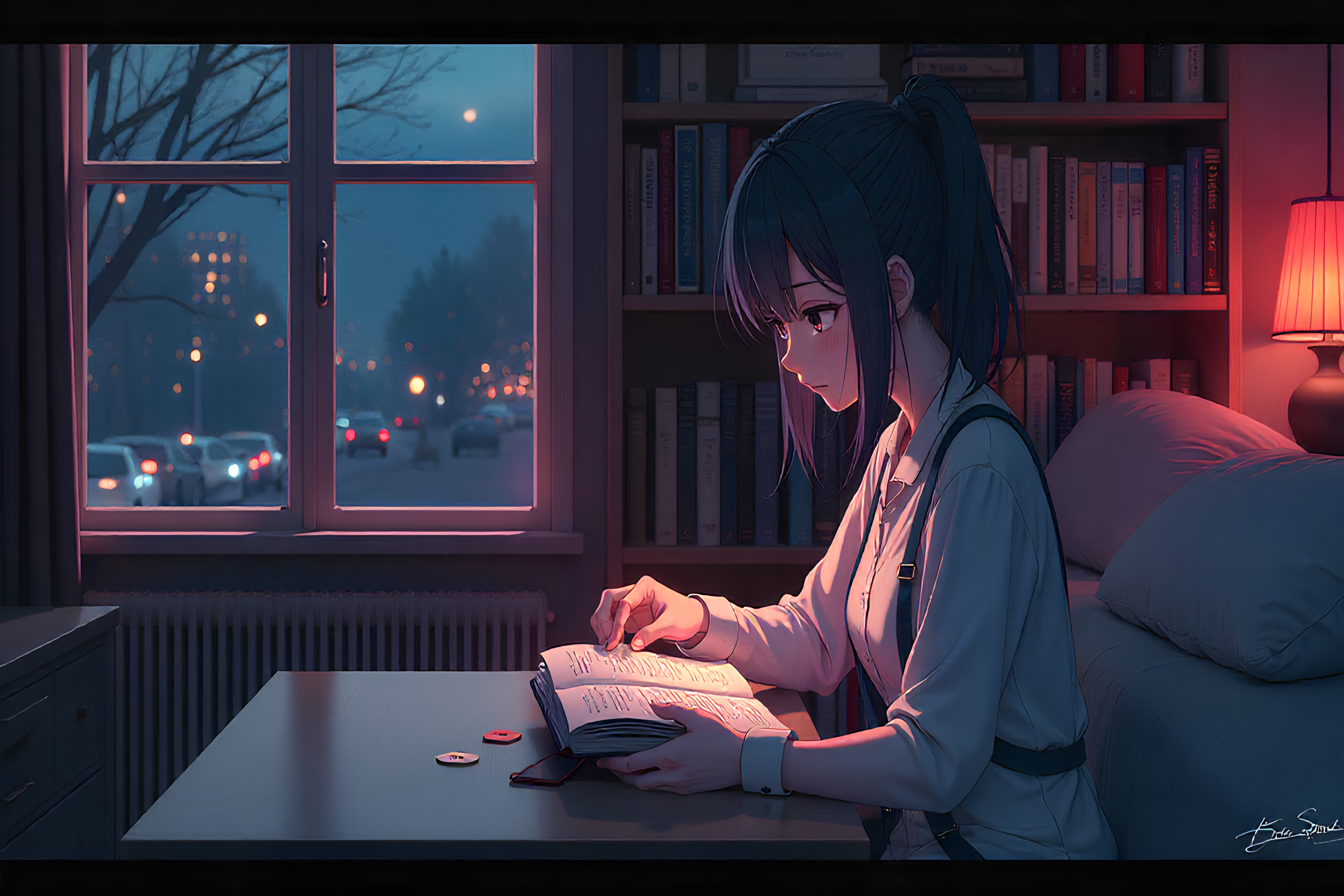 a girl reading a novel
