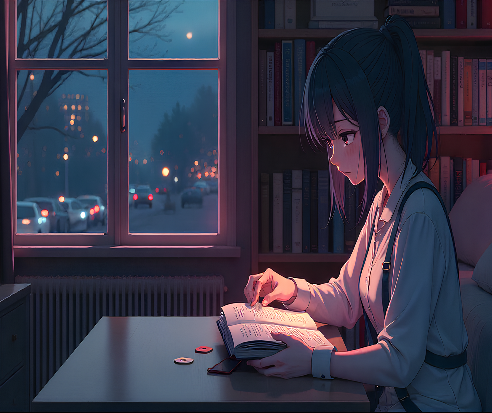 a girl reading a novel - mobile version