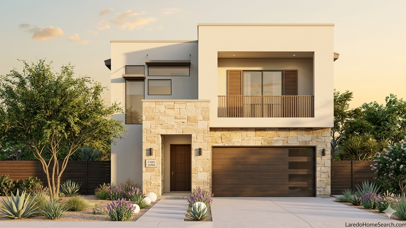 AI-generated sample new construction home style for Aquero in Laredo