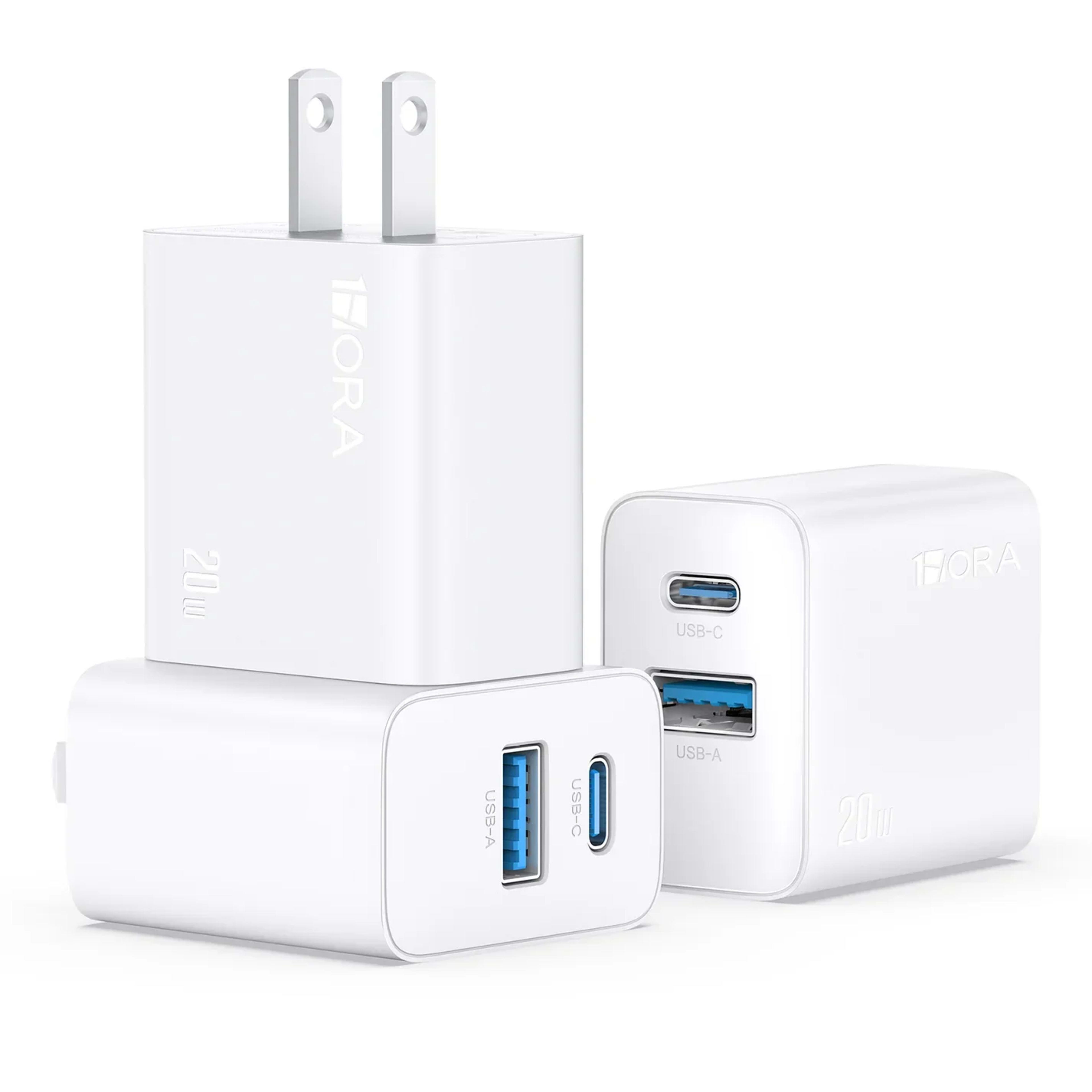 Carga 1hora Pared Dual Plug 20w Gar161 Blanco