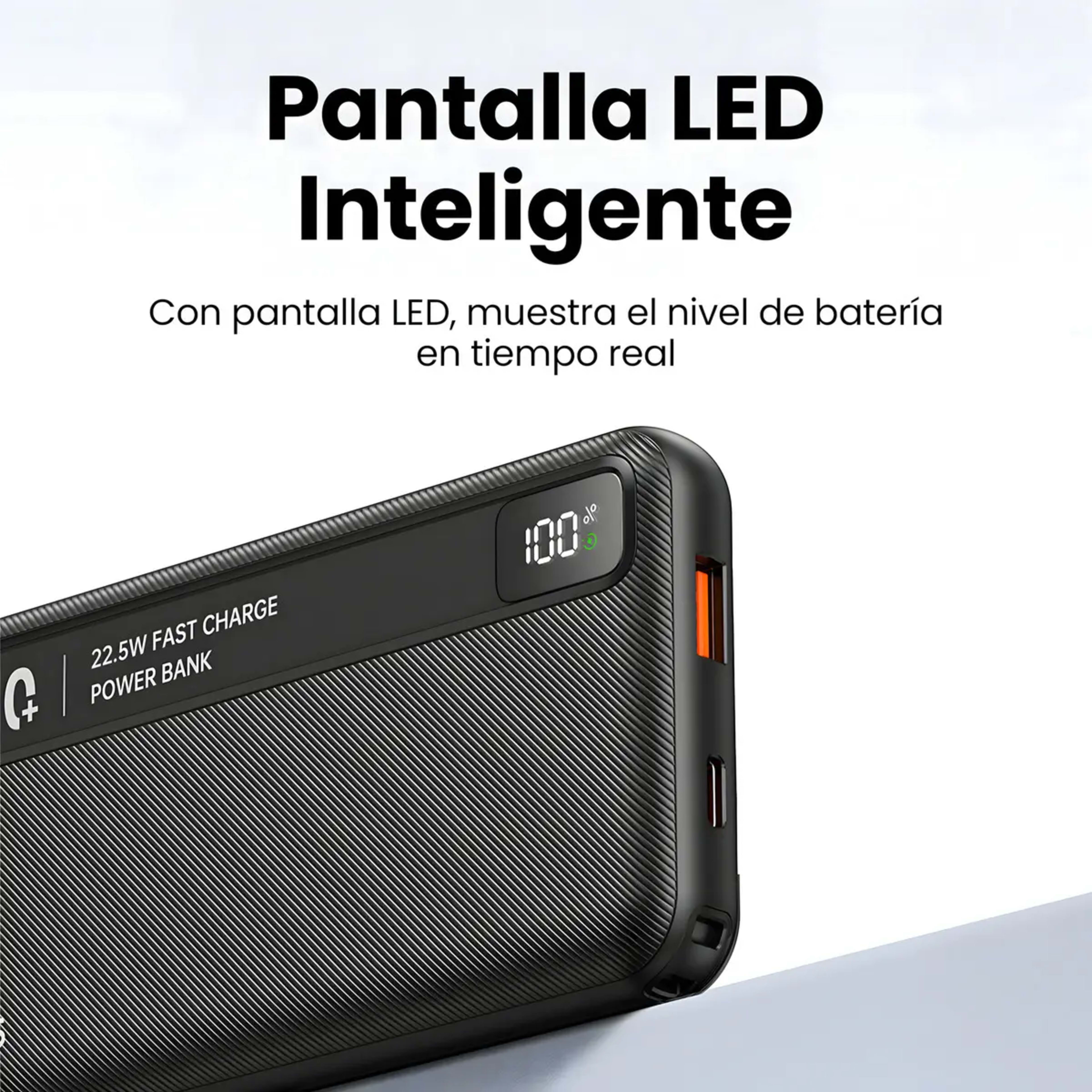 Bat Usams Power Bank 10000 Mah Display Negra Cd263 5