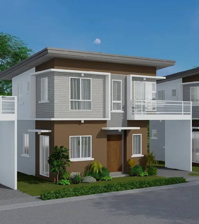 a modern house with a lot of windows and a balcony