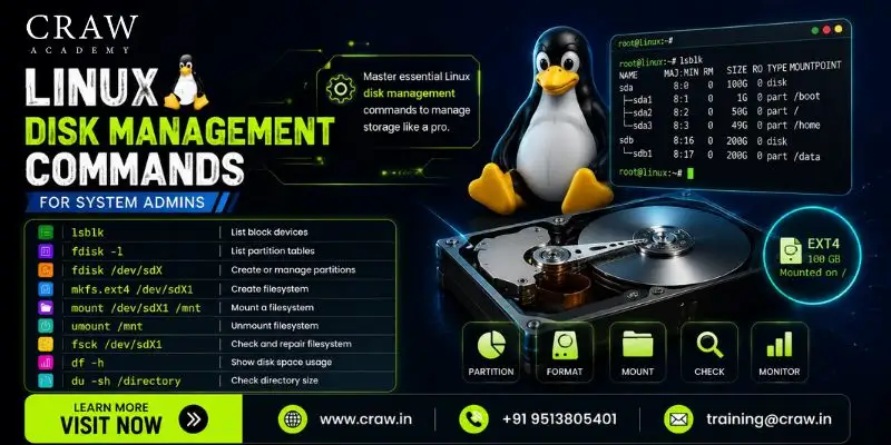 Linux Disk Management Commands for System Admins