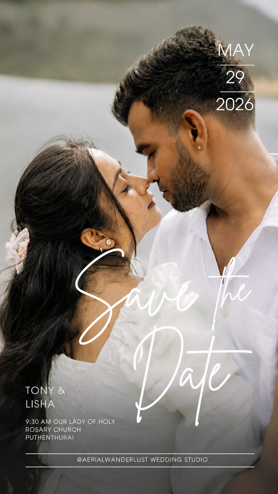 Cinematic wedding portrait with natural light