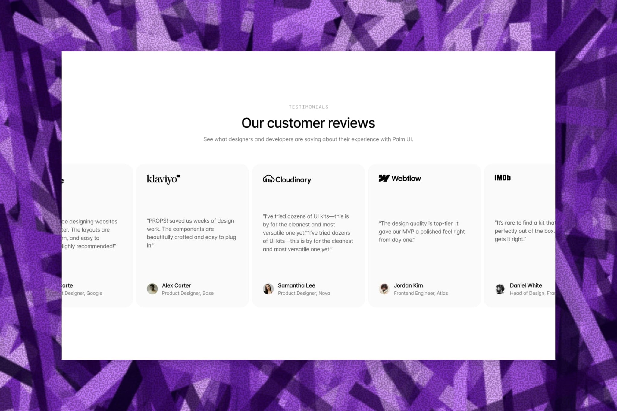 Scrolling Testimonials preview 1