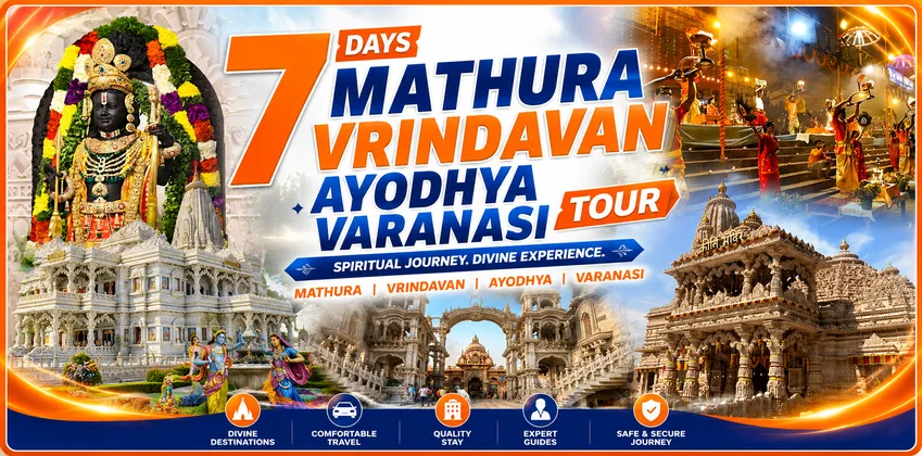 7 Days Vrindavan Mathura Ayodhya Varanasi Prayagraj Tour