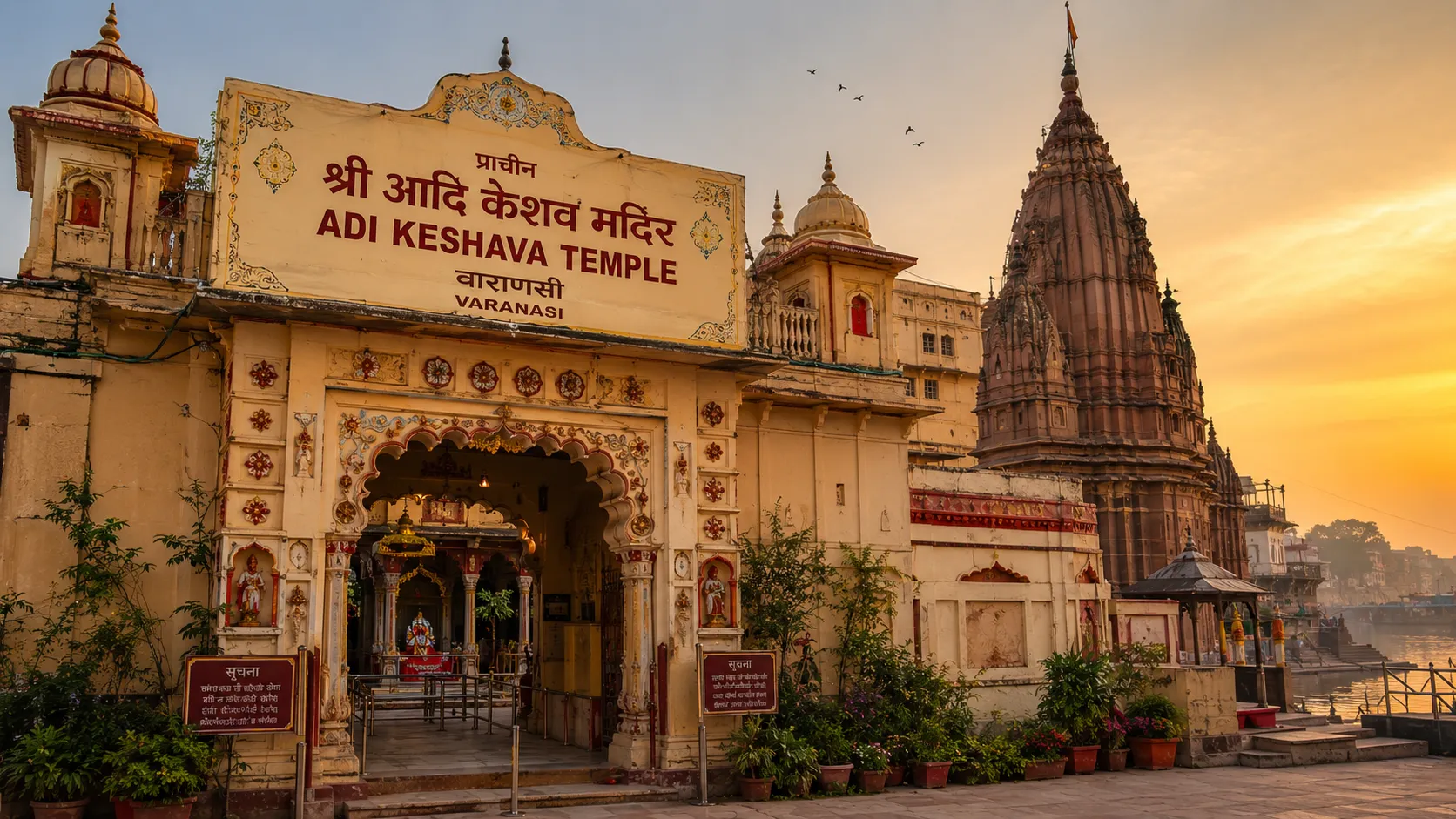 Adi Keshava Temple Varanasi - The temple on its plateau above the Varuna and Ganga confluence