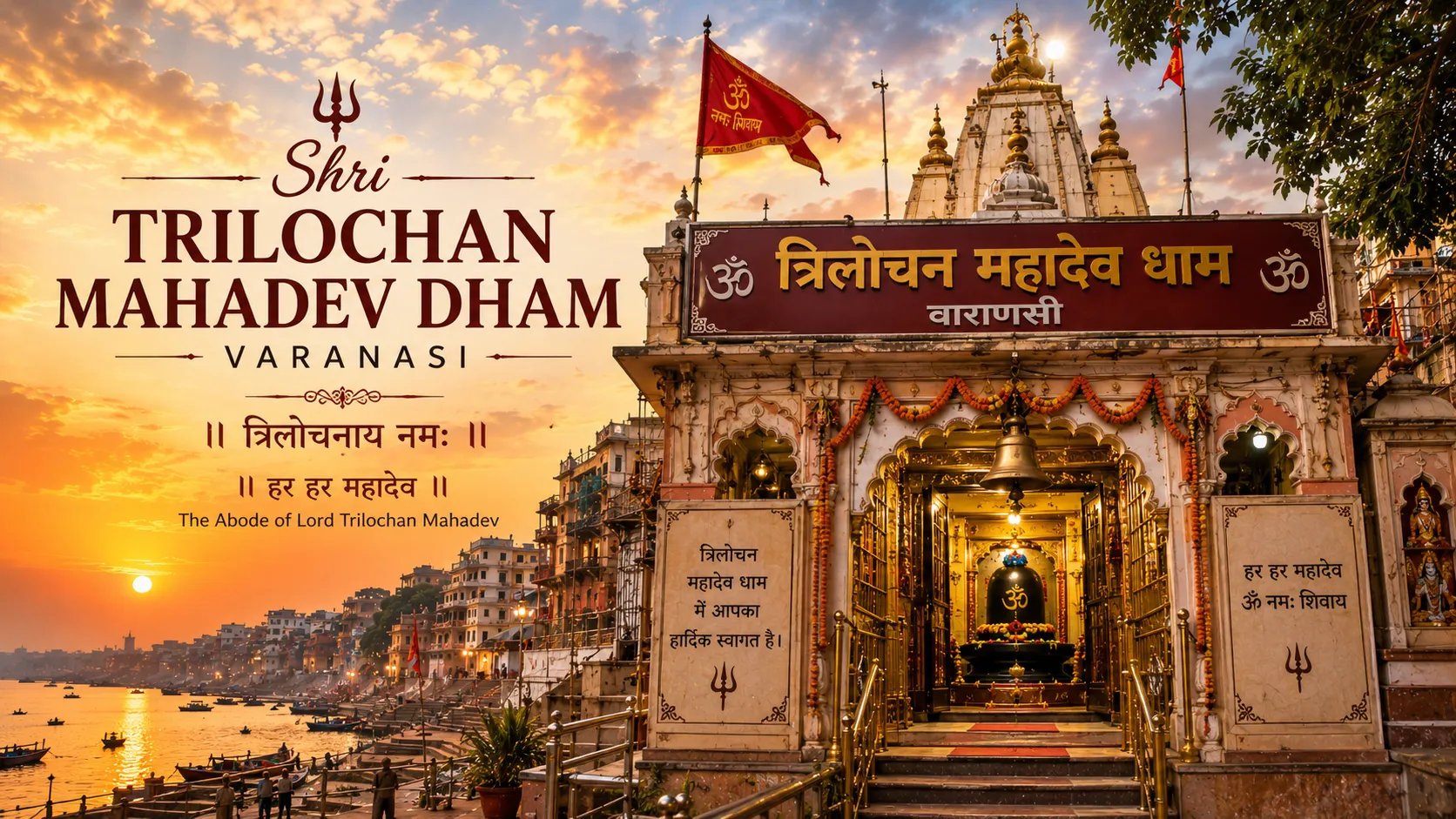Trilochan Mahadev Dham Jaunpur - The temple and Pilpila Sarovar near Varanasi border