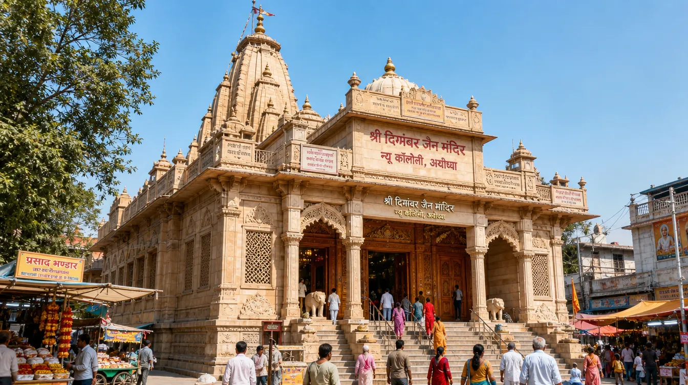 Shri Digamber Jain Mandir, New Colony, Ayodhya - A Digambar Jain temple in the Jain quarter