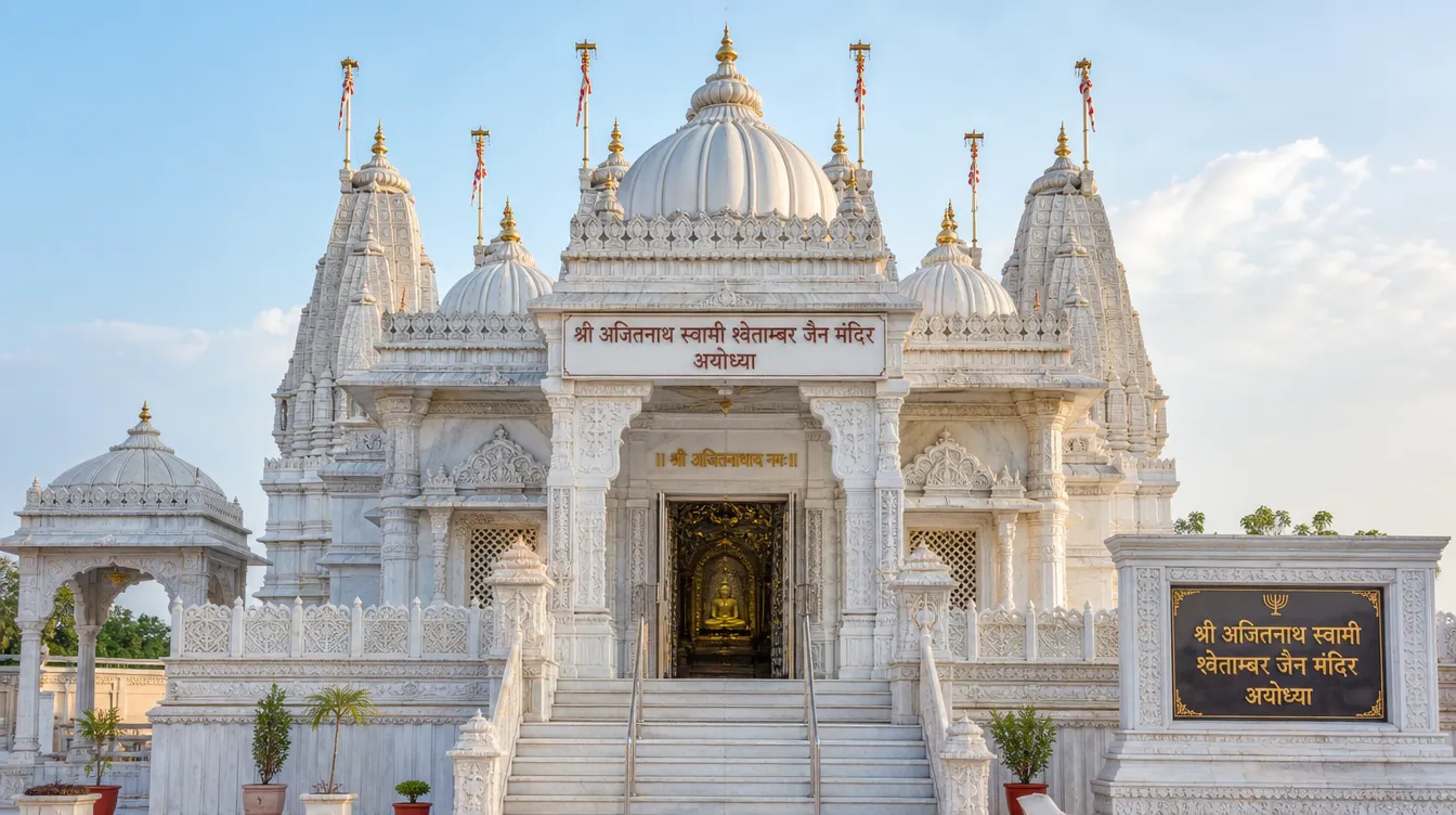 Jain Ajitnath Swami Shwetambar Mandir Ayodhya - The birthplace of the 2nd Tirthankara at Katra Mohalla