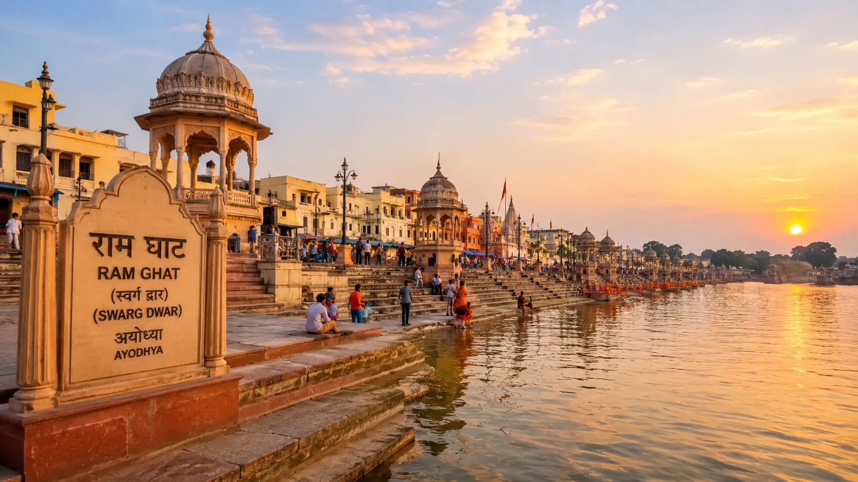 Ram Ghat (Swarg Dwar) Ayodhya - The ancient principal ghat on the Saryu