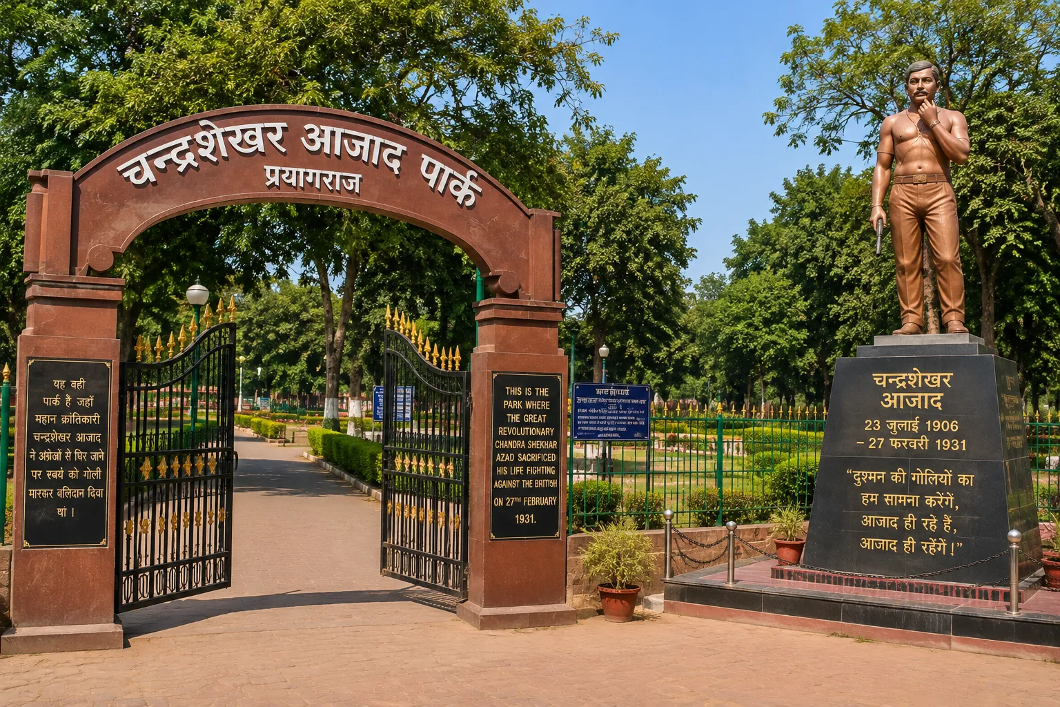 Chandra Shekhar Azad Park Prayagraj - The martyr's park and memorial