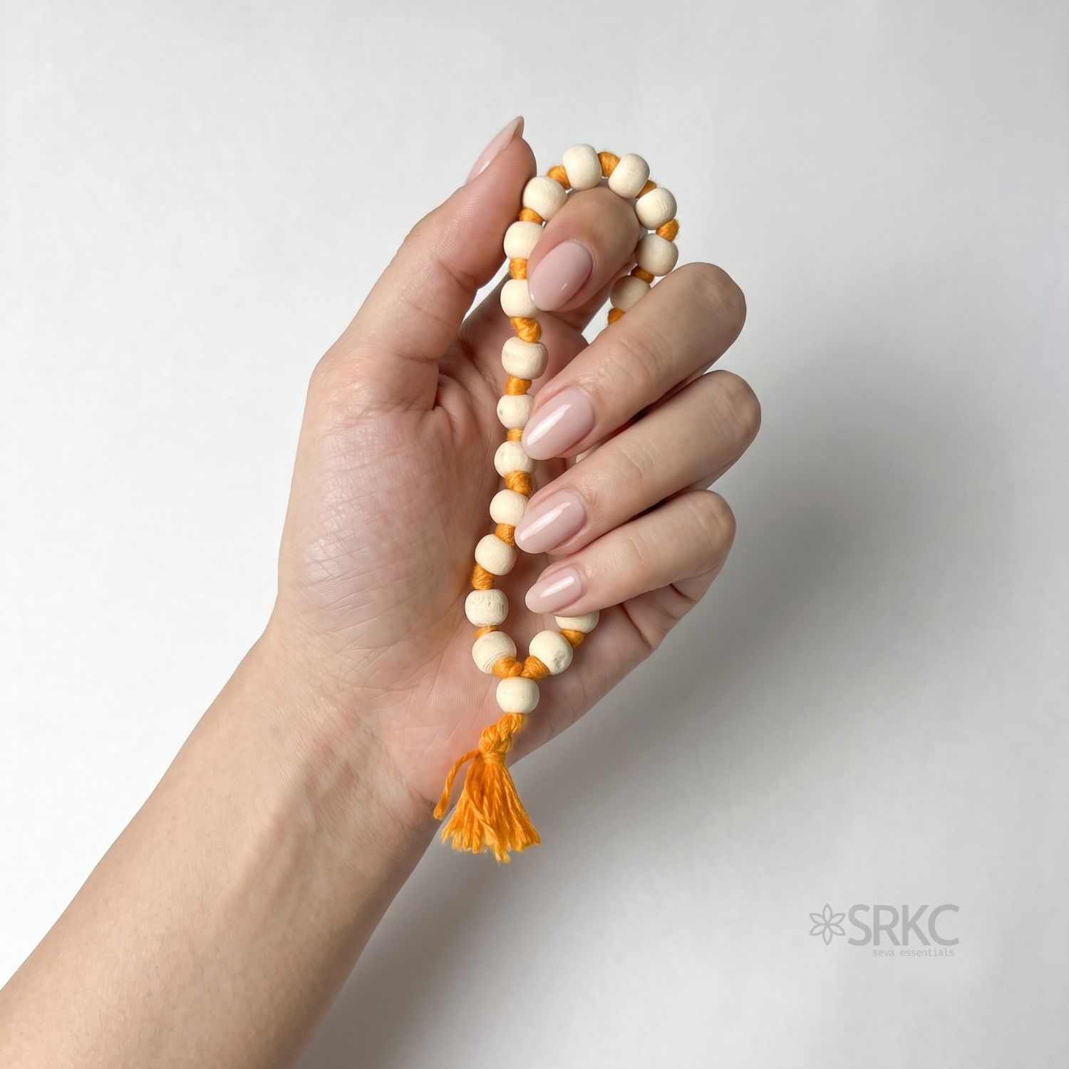 SRKC Neem Wood Sumeru Mala 27+1 Japa Beads Hand-Knotted Vrindavan - view 1