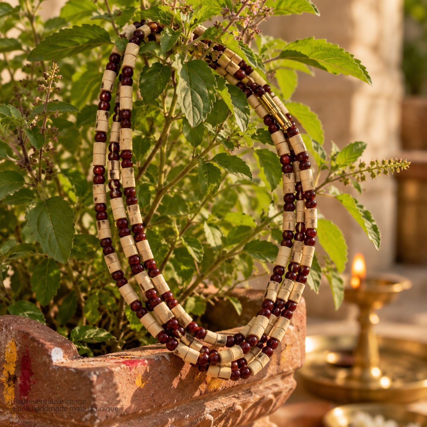 Original Tulsi Chandan Kanthi Mala 2 Round Vrindavan - view 4