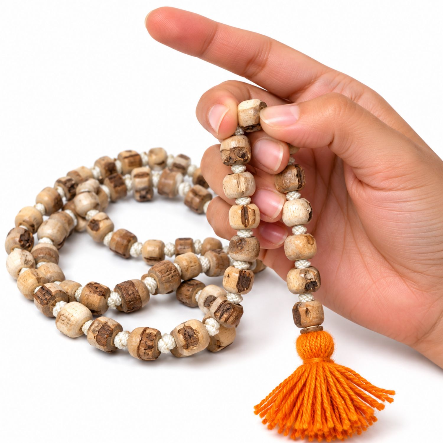 Original Tulsi Japa Mala 108+1 White Thread Vrindavan - view 1