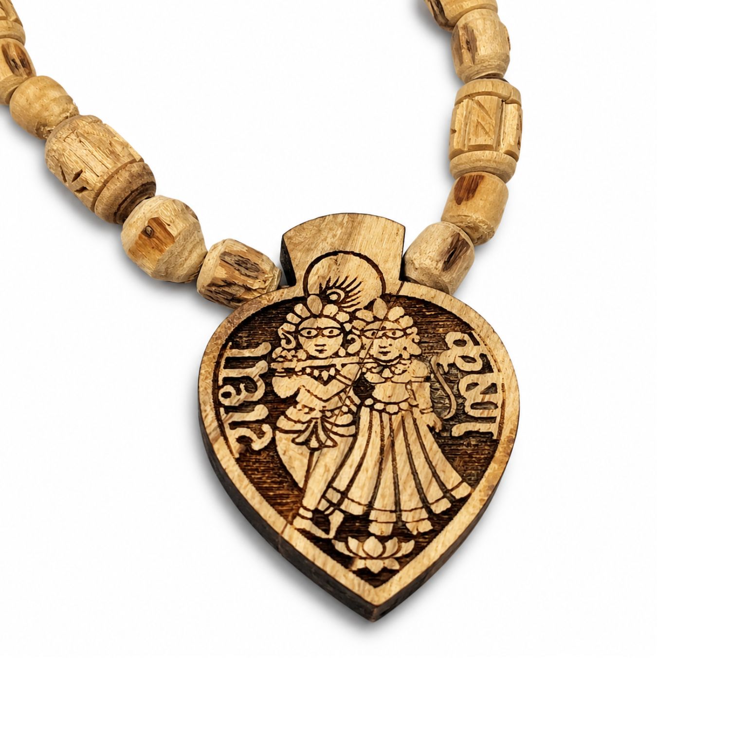 Original Tulsi Kanthi Mala with Radha Krishna Locket 1 Round Vrindavan - view 3