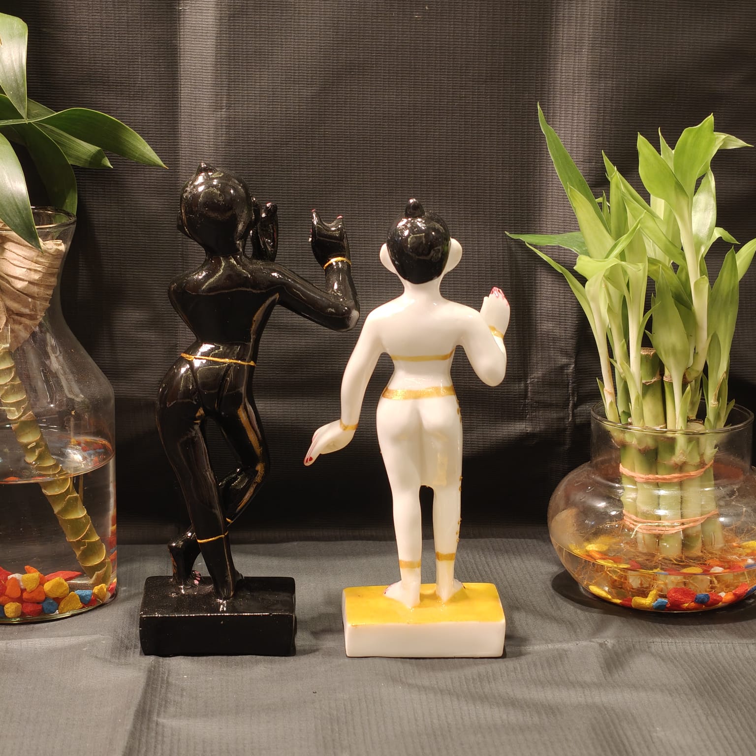 Radha Krishna Jugal Jodi Marble Dust Idol – 9 Inch with Complete Complementary Shringaar - view 3