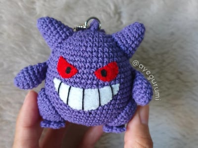 Gengar Pokémon Amigurumi Llavero