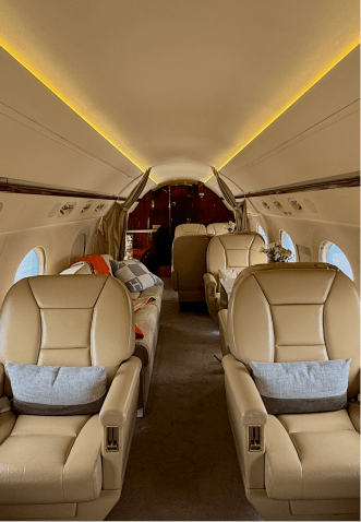 Luxury aircraft cabin interior