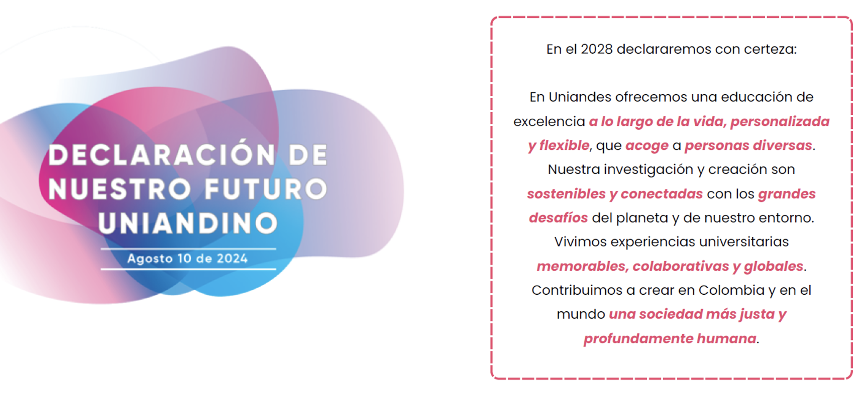 Declaración de nuestro futuro uniandino