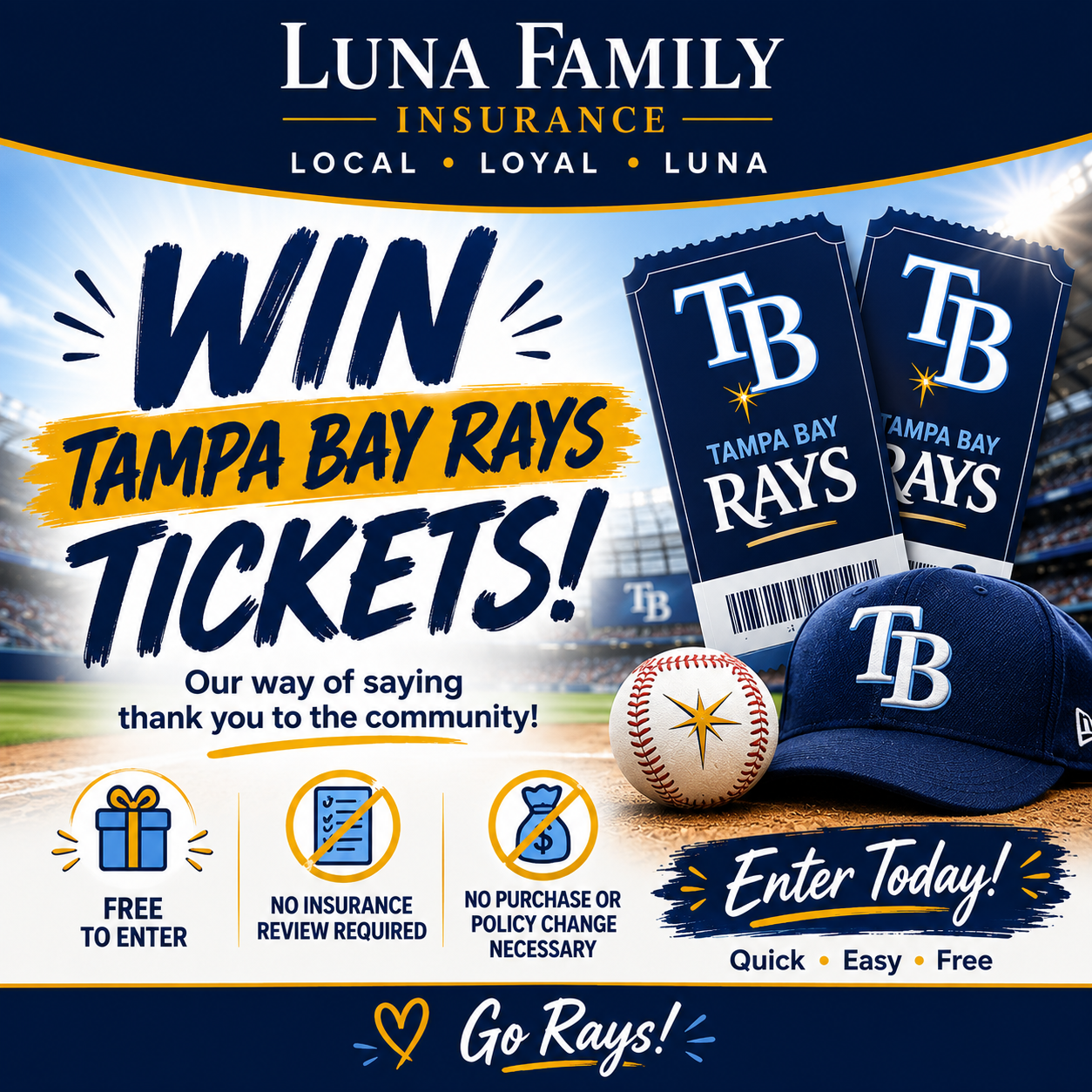Tampa Bay Rays baseball stadium at golden hour