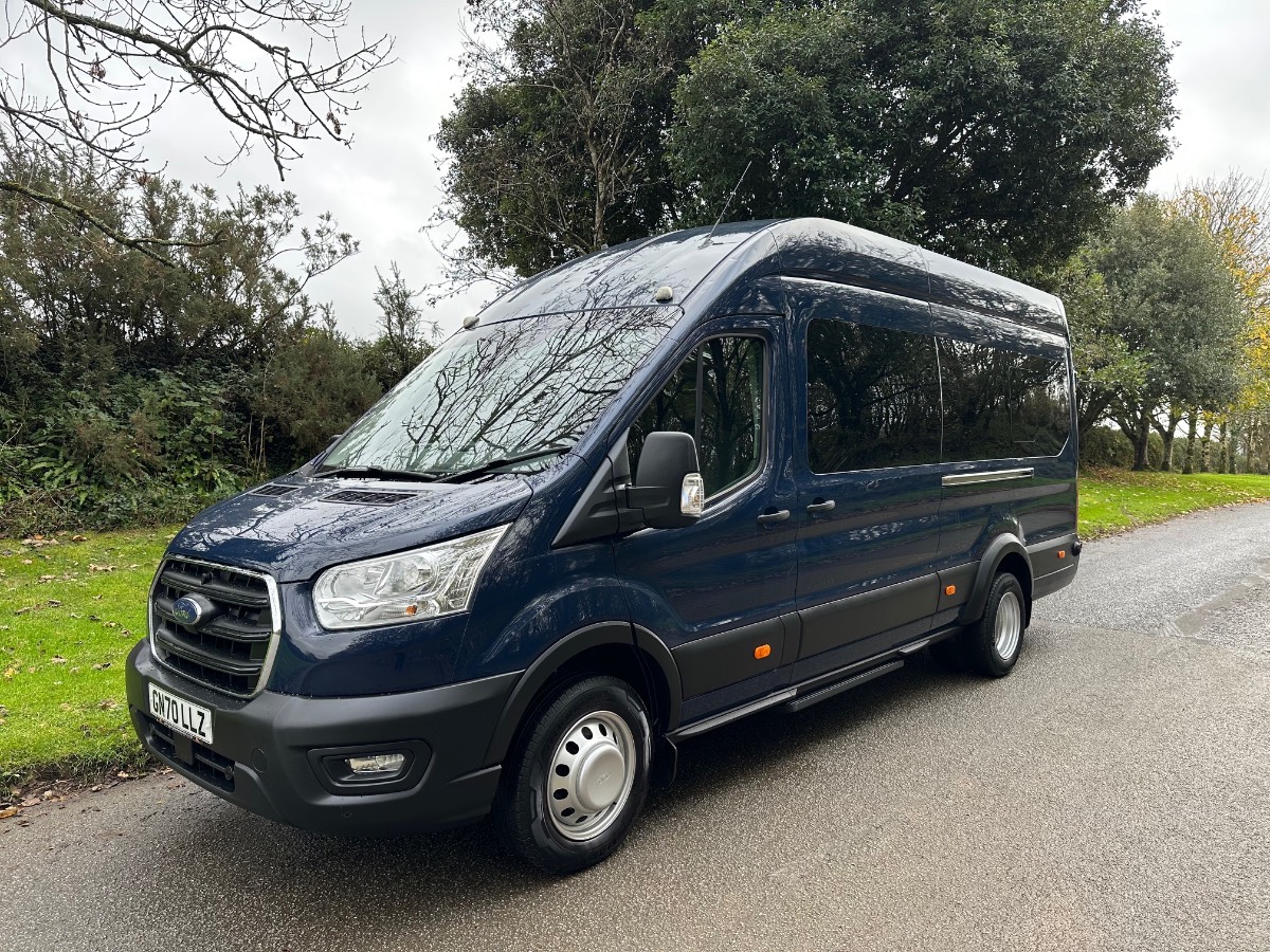 2020 (70) FORD TRANSIT TREND 460 L4 H3 2.0 TDCI ECOBLUE 170BHP [EURO 6] DRW XLWB 17 SEAT MINIBUS – ONLY 48000 MILES