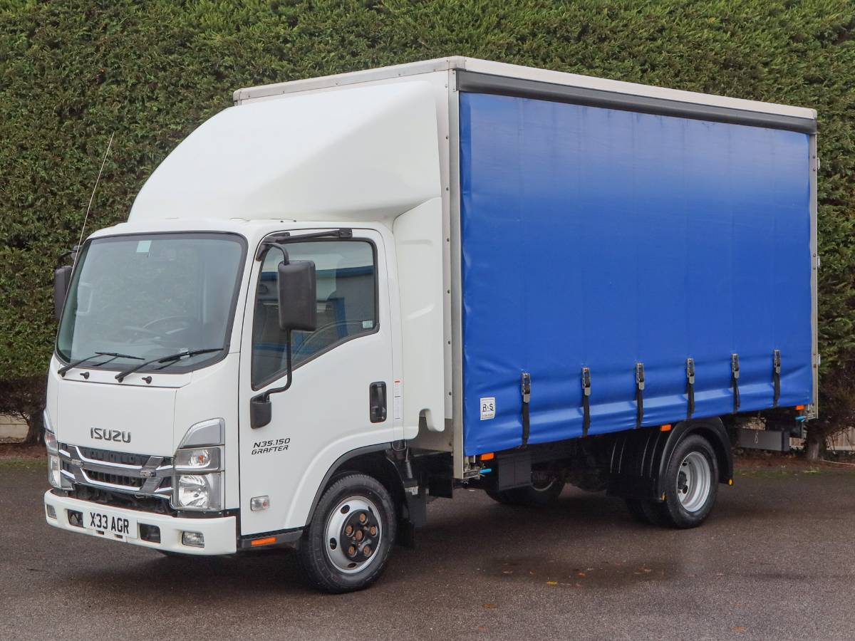 2023 (73) Isuzu Grafter N35.150 (T) DRW 3.0TD, Euro 6, 150bhp, 14'1" / 4.3M LWB Extra High Curtainside Box Van