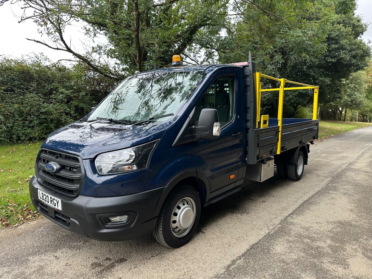 2020 (20) FORD TRANSIT 350 L3 2.0 TDCI ECOBLUE 130BHP [EURO 6] TWIN WHEEL RWD LONG WHEEL BASE DROPSIDE PICK-UP - ONLY 45000 MILES!