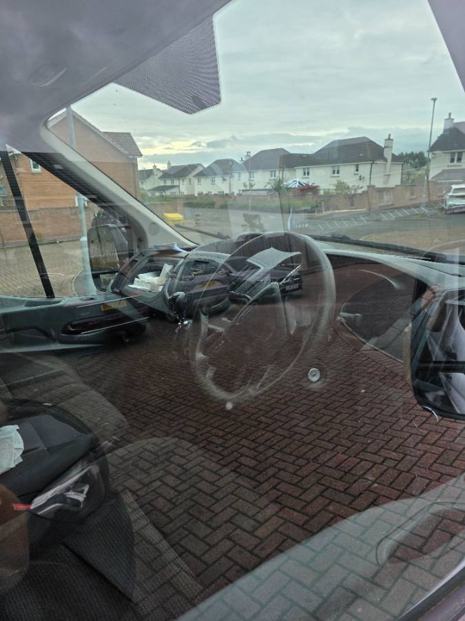 White panel van side loading door 