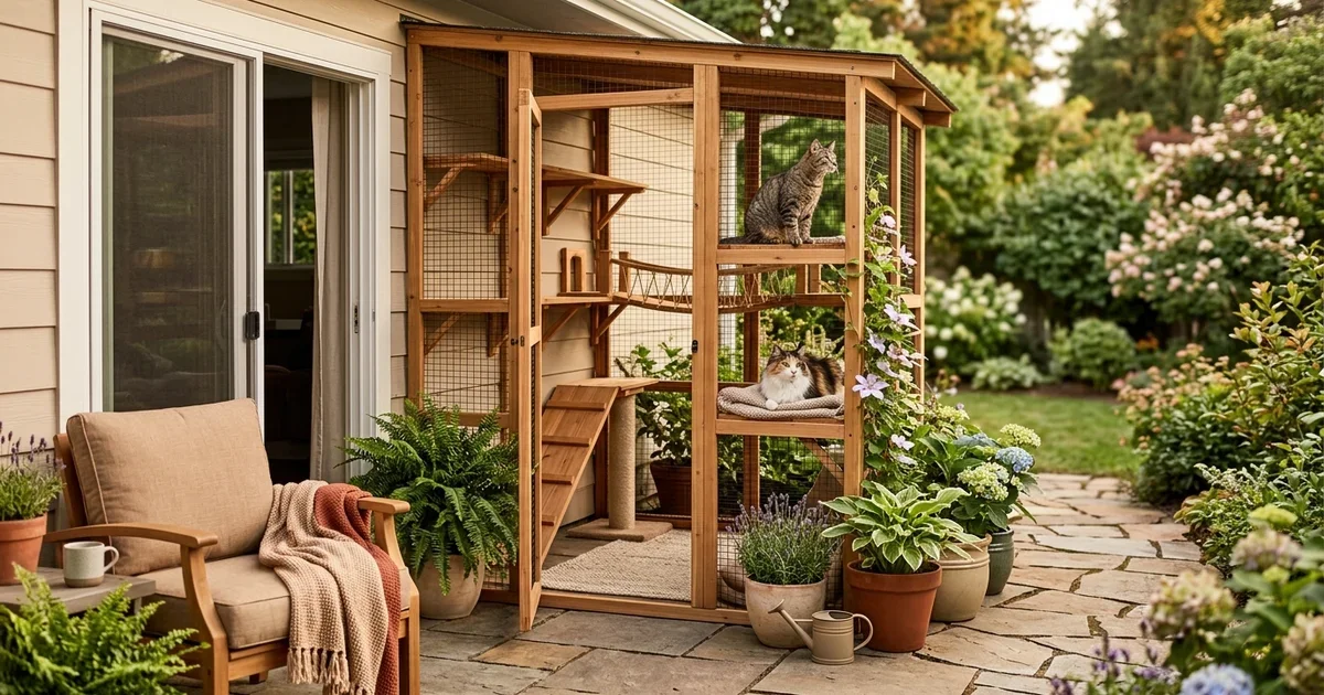 How to Build a Catio: The Complete DIY Outdoor Cat Enclosure Guide ...
