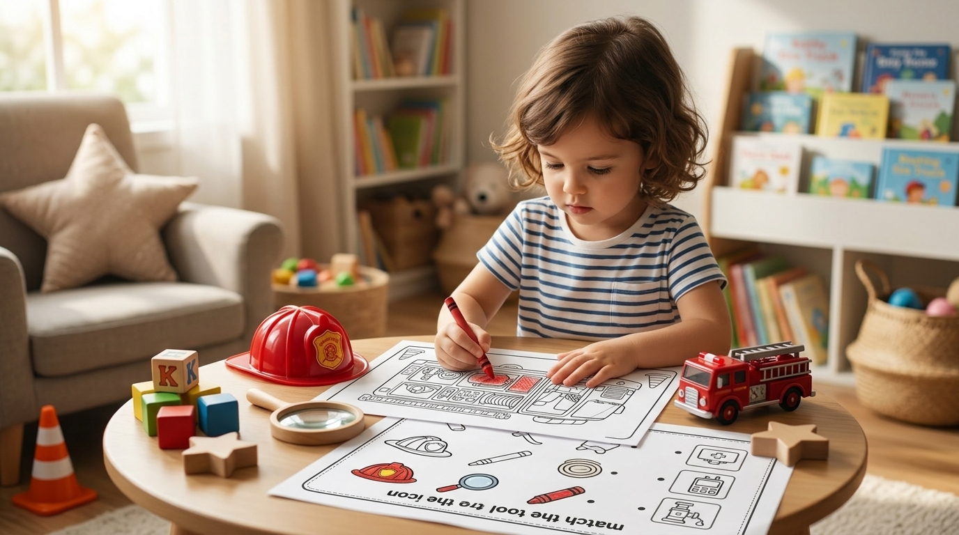 Printable Fire Truck Activities for Preschoolers - Screen Free Time