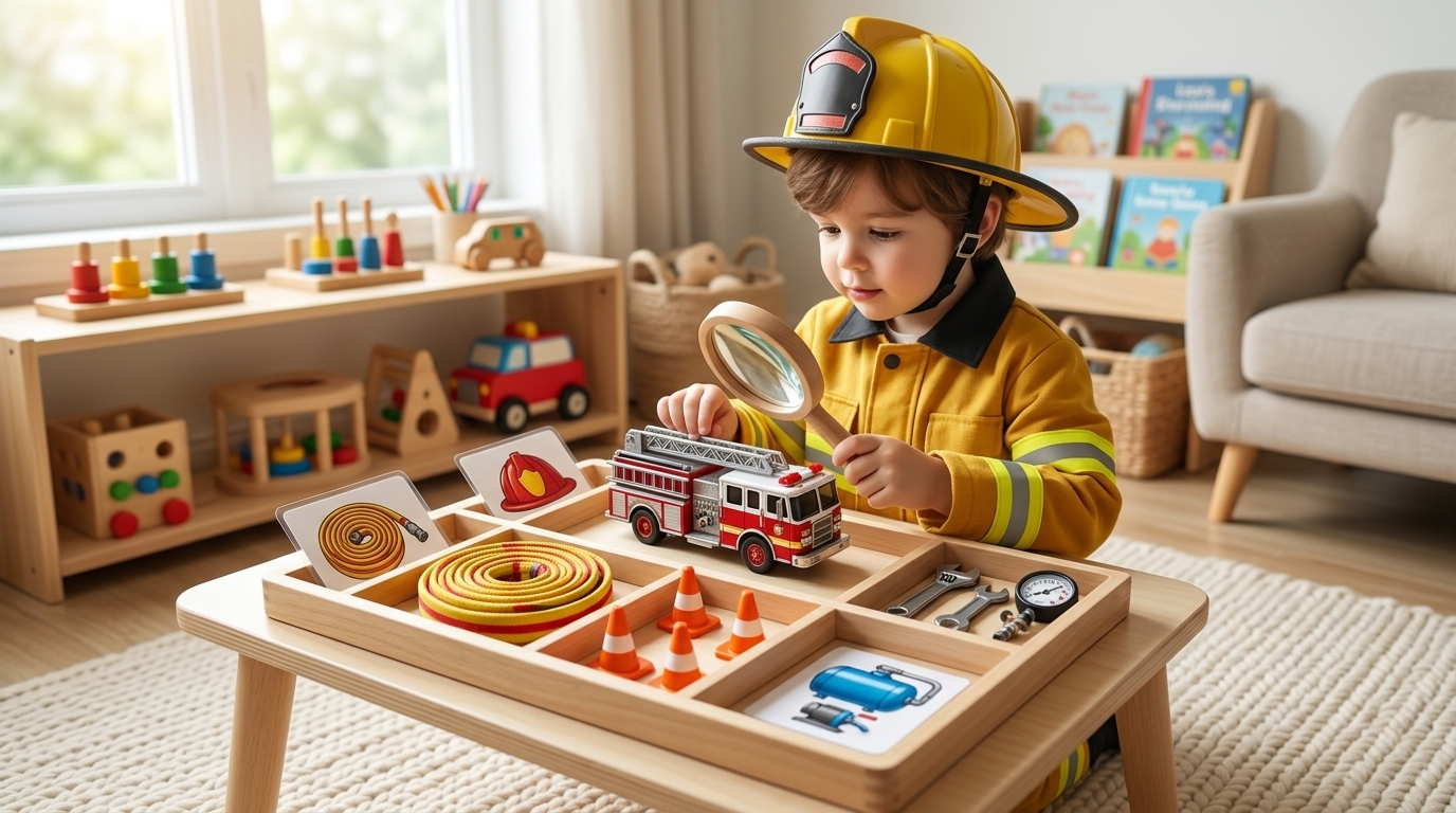 Montessori Inspired Fire Truck Activities for Preschoolers