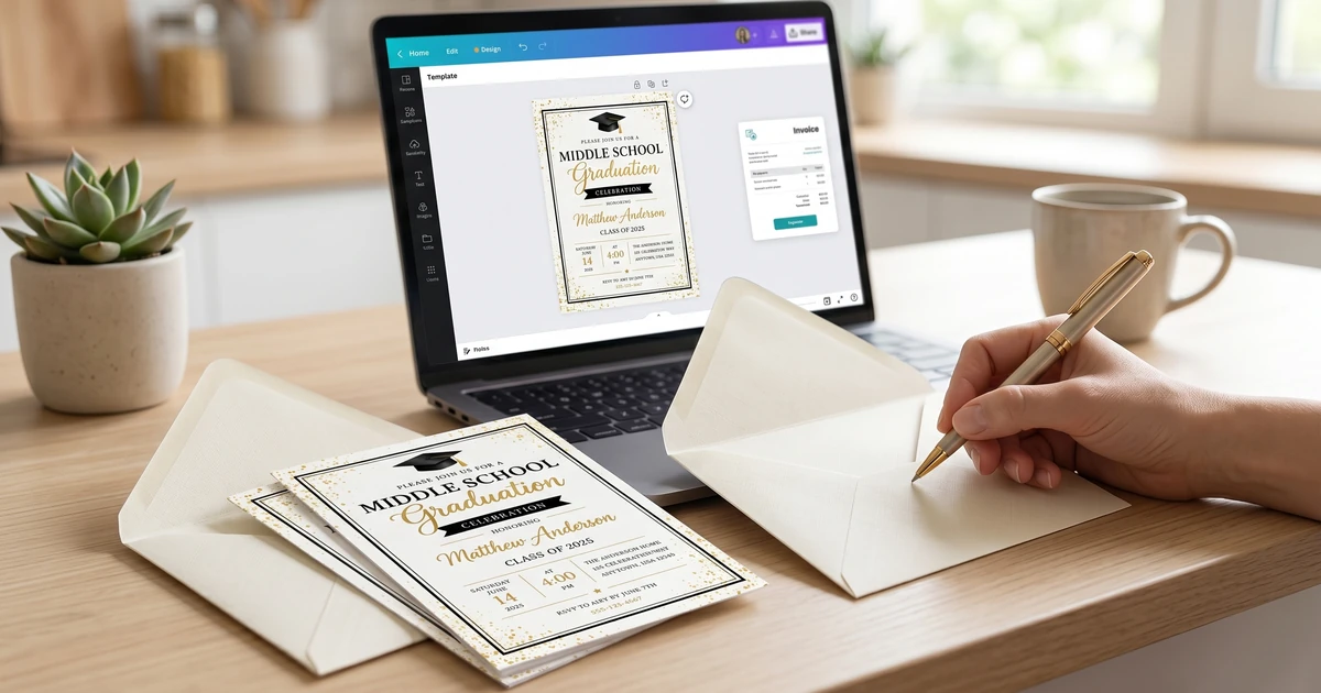 Middle school graduation invitation costs in 2024. Budget-friendly options & price ranges. Planning a graduation? See costs!