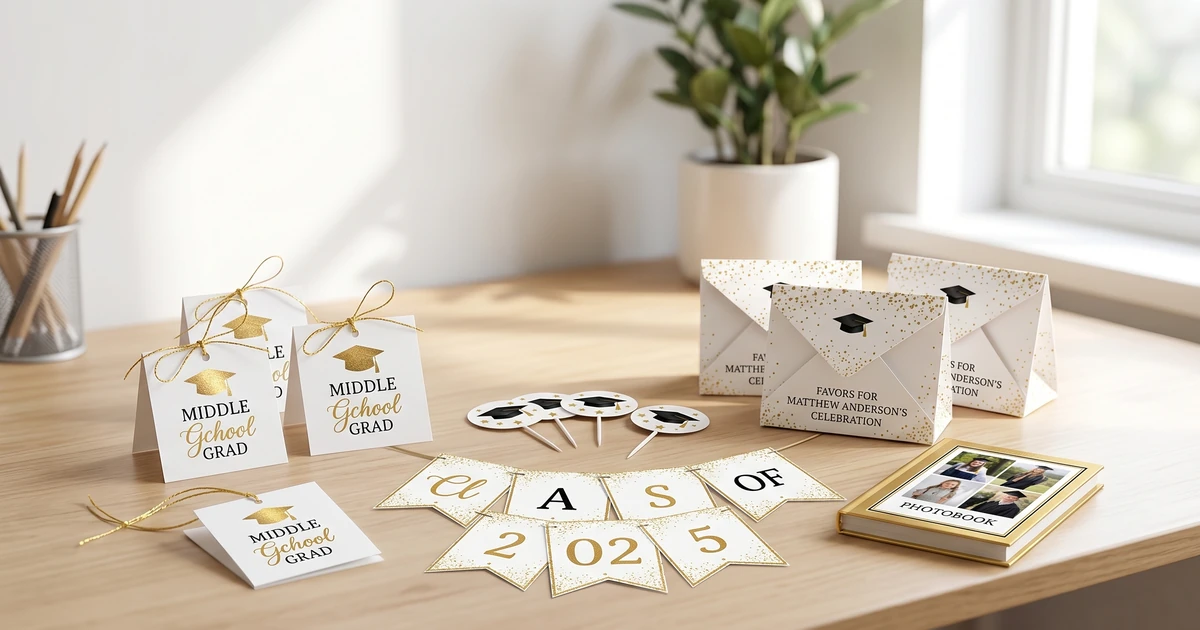 Printable graduation party decorations to complement invitations. Celebrate graduates with DIY decor ideas.  Easy to download and print!