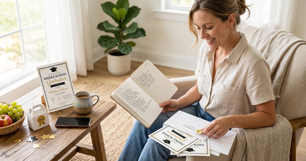 Middle school graduation party planning: Mom's guide to a stress-free celebration. Happy graduate!