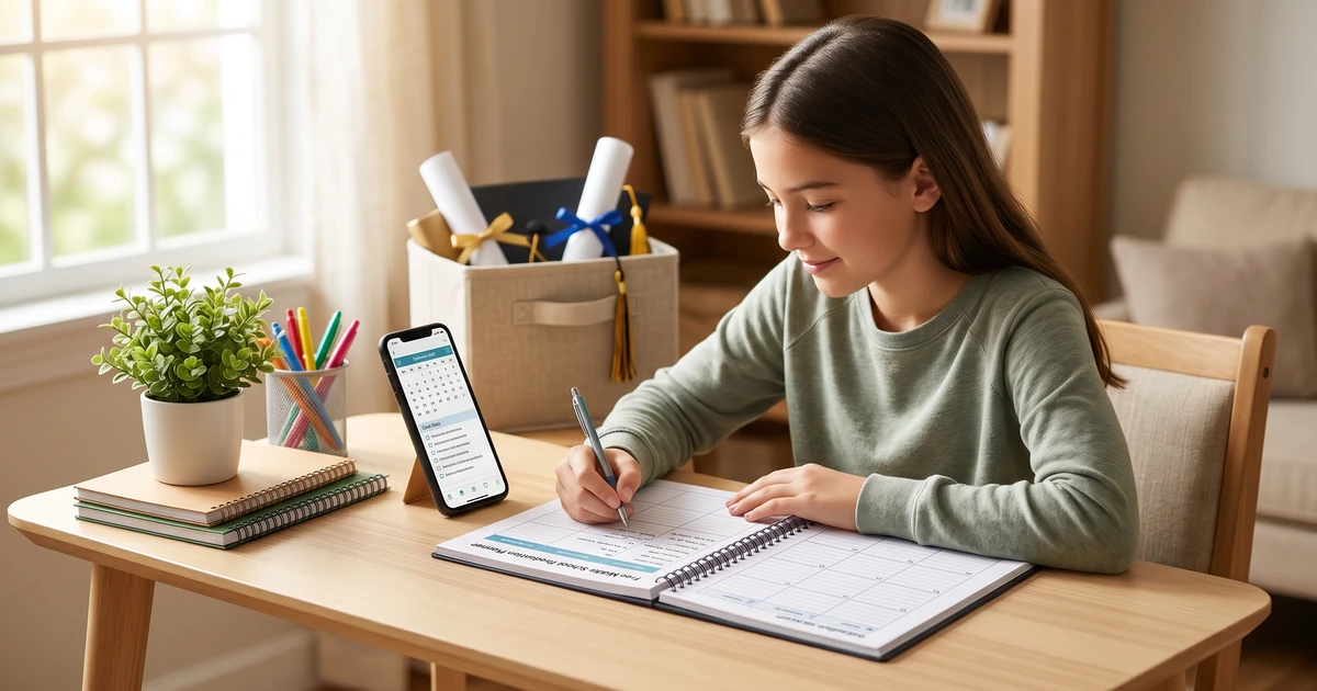 Free Middle School Graduation Planner Checklist - Downloadable PDF.  Organize graduation tasks & milestones!  #graduationplanning