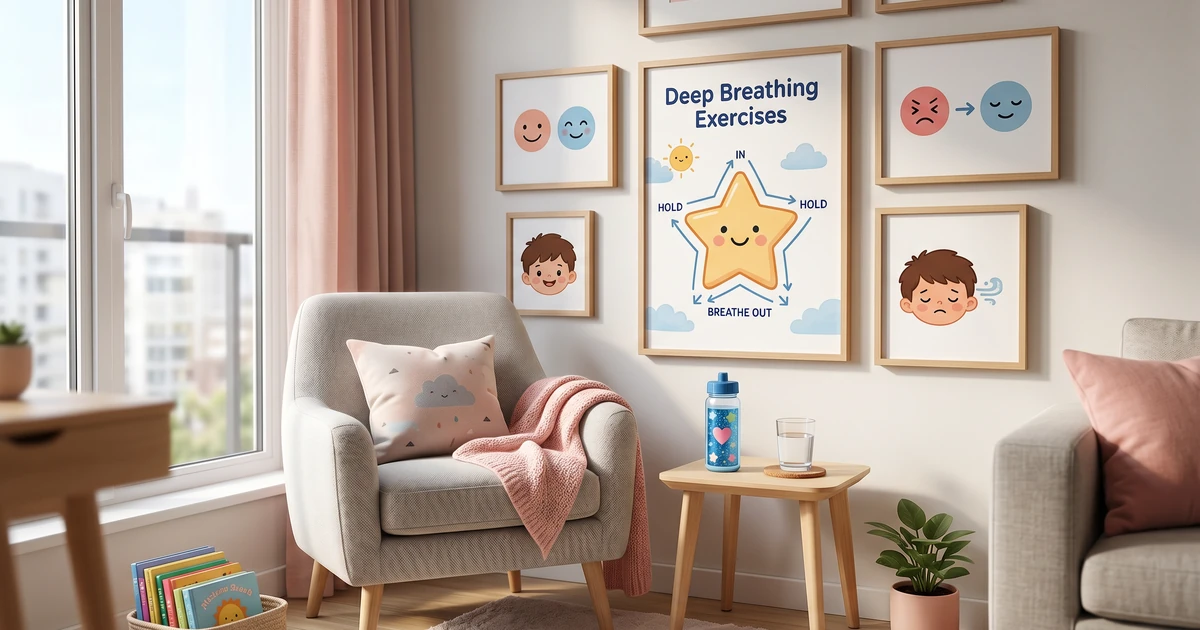 Deep Breathing Exercise Posters for Elementary Classrooms