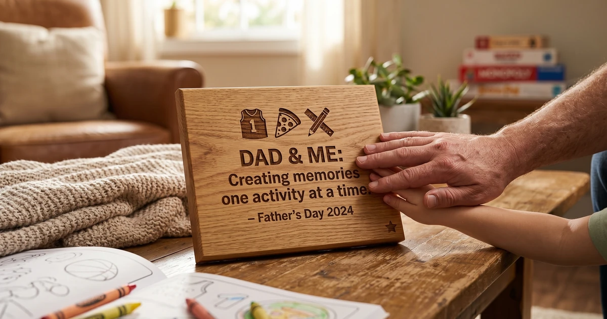 Engraved Keepsake For Dad: Wooden Plaque With Message