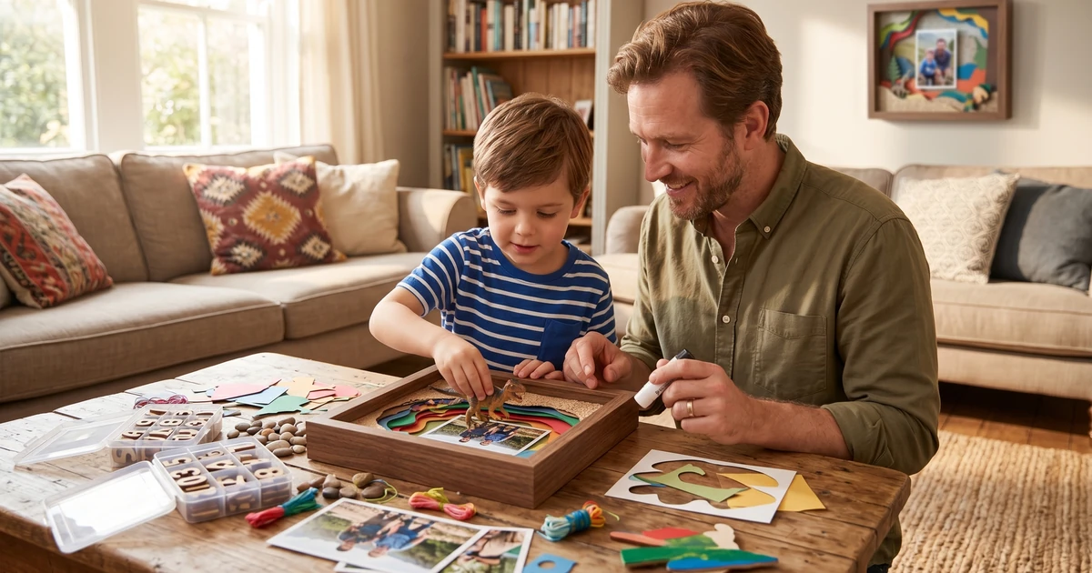 Father And Child Shadow Box: 3d Keepsake Display