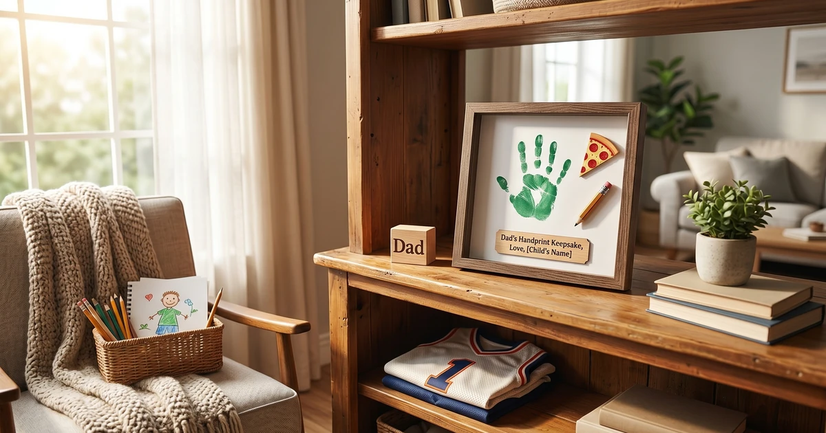 Handprint Keepsake For Dad: Shadow Box Display