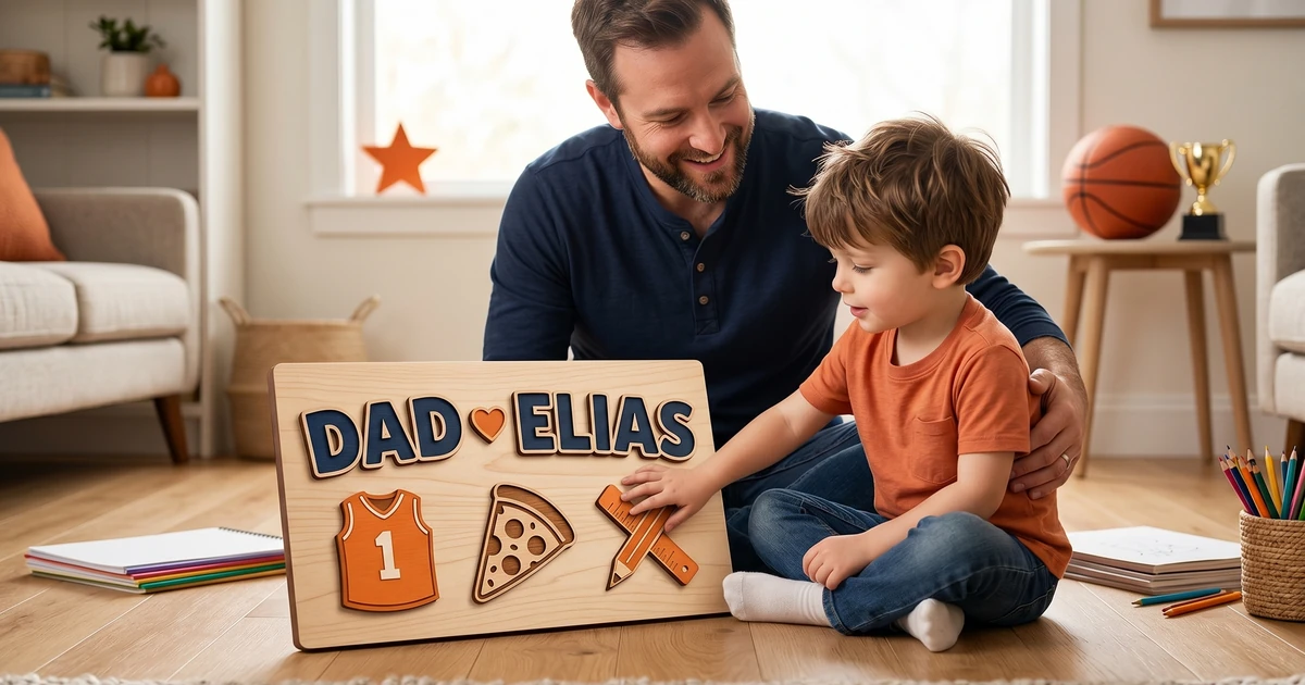 Personalized Dad And Child Sign: Custom Name Wall Art