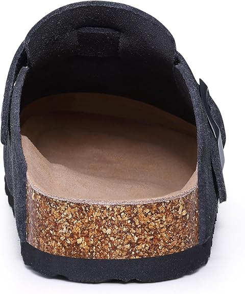 Asgard Genuine Suede Clogs For Women Men Leather Mules Arch Support Potato Shoes With Comfort Cork Footbed