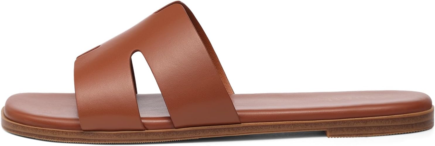 Kidmi Women'S Dressy Flat Sandals, Comfortable Slip On Summer Slides, Fashion Open Toe Casual Sandals