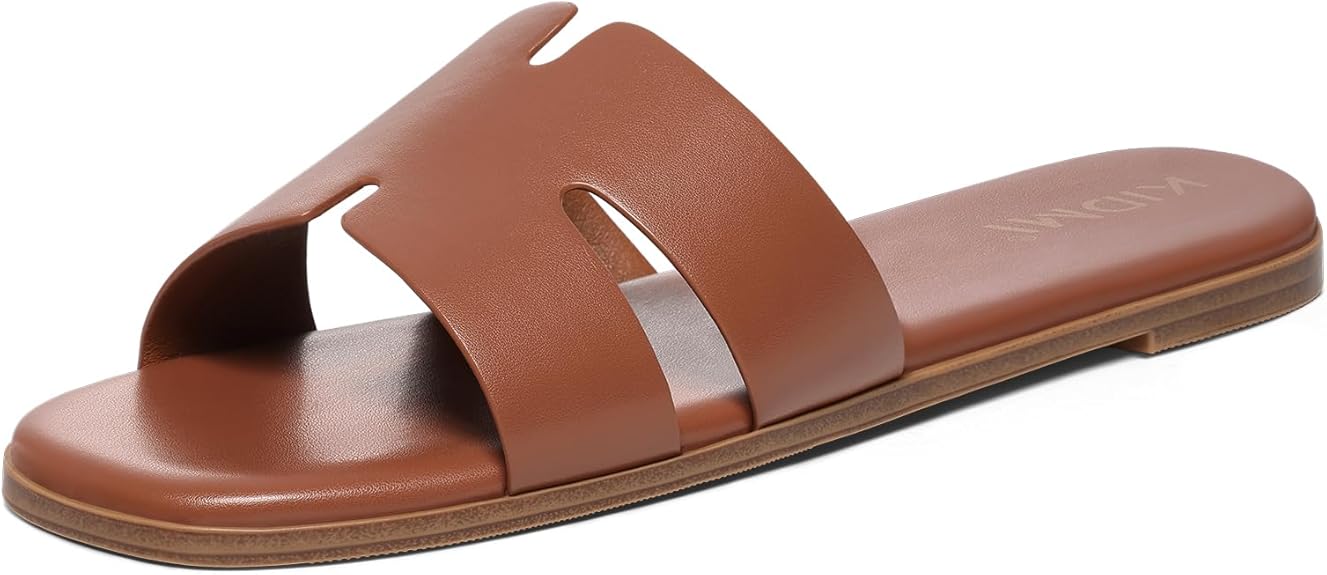 Kidmi Women'S Dressy Flat Sandals, Comfortable Slip On Summer Slides, Fashion Open Toe Casual Sandals