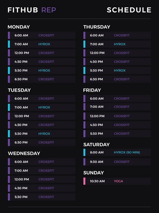 Check out our updated schedule!
We’ve added tons of new classes, including 7 Hyrox classes a week!
New to the gym and looking for the right class? Send us a DM! We’ll help you get started 💪
Link in bio to book your first class 😎