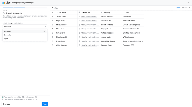 Configure initial results